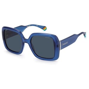 Солнцезащитные очки Polaroid, квадратные, с защитой от УФ, поляризационные, для женщин, синий