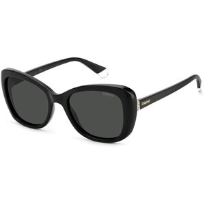 Солнцезащитные очки Polaroid PLD4132, бабочка, с защитой от УФ, поляризационные, для женщин, черный