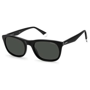 Солнцезащитные очки Polaroid, прямоугольные, оправа: пластик, для мужчин, черный