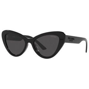 Солнцезащитные очки Prada, кошачий глаз, оправа: пластик, с защитой от УФ, для женщин, черный