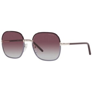 Солнцезащитные очки Prada, квадратные, оправа: металл, для женщин, бордовый