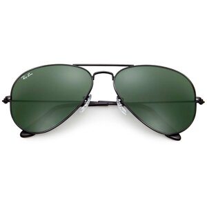 Солнцезащитные очки Ray-Ban, авиаторы, оправа: металл, складные, с защитой от УФ, черный