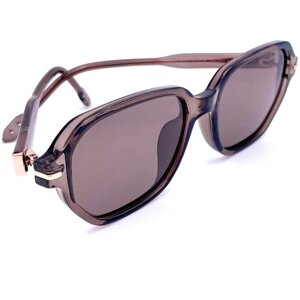Солнцезащитные очки Smakhtin'S eyewear & accessories, шестиугольные, оправа: пластик, спортивные, поляризационные, с защитой от УФ, коричневый