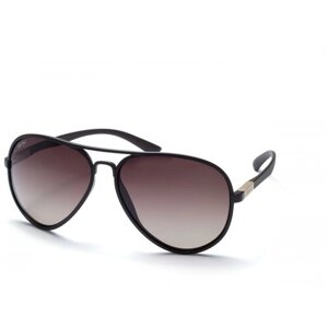 Солнцезащитные очки StyleMark, авиаторы, поляризационные, с защитой от УФ, градиентные, устойчивые к появлению царапин, коричневый