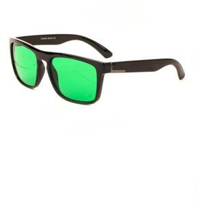 Солнцезащитные очки TAO, прямоугольные, оправа: пластик, черный