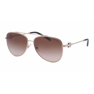 Солнцезащитные очки Tiffany, оправа: металл, для женщин, коричневый
