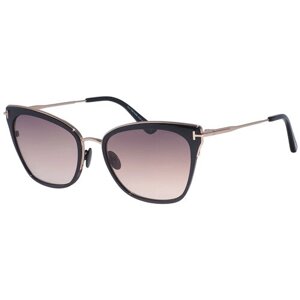 Солнцезащитные очки Tom Ford, бабочка, оправа: металл, градиентные, для женщин, черный