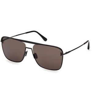 Солнцезащитные очки Tom Ford, прямоугольные, оправа: металл, для мужчин, черный