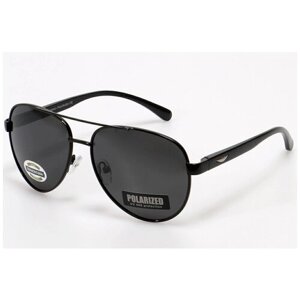 Солнцезащитные очки Tramontana, авиаторы, оправа: металл, с защитой от УФ, поляризационные, черный