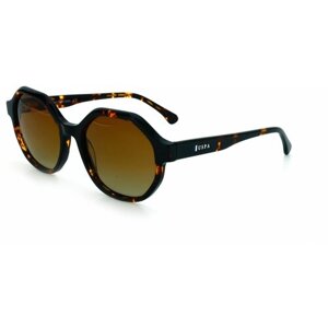 Солнцезащитные очки Uspa, круглые, с защитой от УФ, поляризационные, для женщин, коричневый