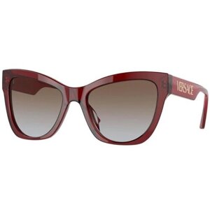 Солнцезащитные очки Versace, кошачий глаз, оправа: пластик, градиентные, для женщин, красный