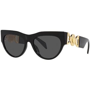Солнцезащитные очки Versace, кошачий глаз, оправа: пластик, с защитой от УФ, для женщин, серый
