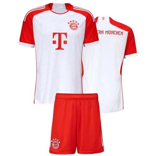Спортивная форма для мальчиков, футболка и шорты, размер 120-130, красный, белый