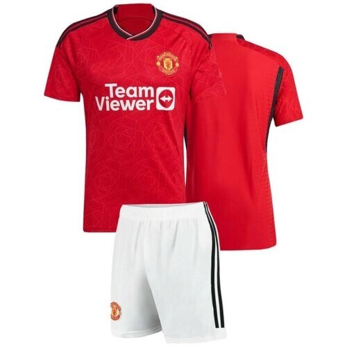 Спортивная форма для мальчиков, футболка и шорты, размер 130-140, красный