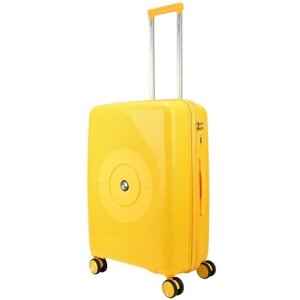 Умный чемодан Impreza Soundbox, полипропилен, увеличение объема, рифленая поверхность, опорные ножки на боковой стенке, износостойкий, 91 л, размер M+желтый