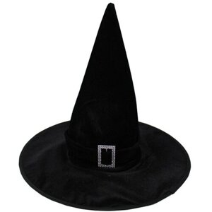 Волшебная Шляпа, с черной лентой и серебристой пряжкой, Черный, 1 шт.