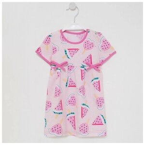 Юниор Текстиль Платье для девочки, цвет розовый/арбуз, рост 92