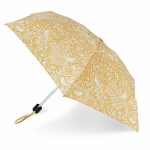 Зонт FULTON, механика, 5 сложений, купол 85 см., 6 спиц, деревянная ручка, для женщин, белый, желтый