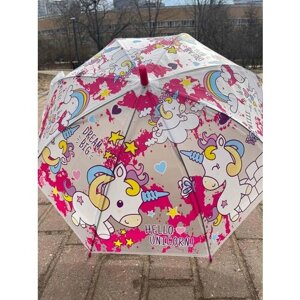 Зонт-трость детский Единорог мятный
