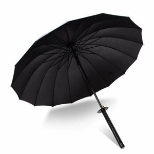 Зонт-трость полуавтомат, 2 сложения, купол 108 см., чехол в комплекте, черный