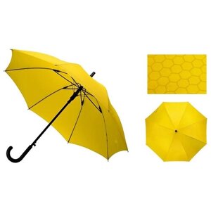 Зонт-трость полуавтомат, купол 101 см., проявляющийся рисунок, желтый