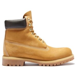 Ботинки берцы Timberland, натуральная кожа, натуральный нубук, водонепроницаемые, высокие, размер 43.5 EU, коричневый, желтый