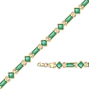 Браслет Diamant online, золото, 585 проба, изумруд синтетический, длина 21 см.