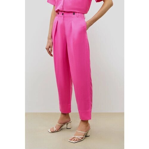 Брюки Baon, демисезон/лето, свободный силуэт, повседневный стиль, карманы, размер 48, розовый