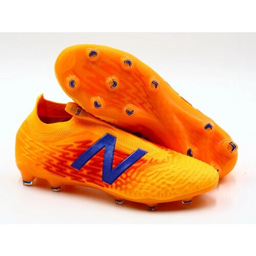 Бутсы New Balance Tekela v3+ Pro FG, футбольные, размер 12 US, синий, оранжевый