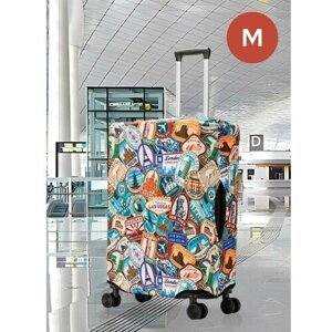Чехол для чемодана 111004_M_марки, размер M, бежевый