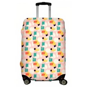 Чехол для чемодана "Штрихи стэфа розовый" размер S