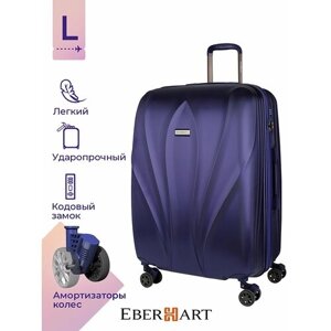Чемодан Eberhart, поликарбонат, 119 л, размер L, фиолетовый