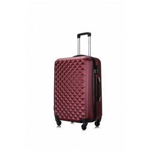 Чемодан-самокат L'case Phatthaya Lcase-Phatthaya-M-L-pink-10-008, пластик, ABS-пластик, опорные ножки на боковой стенке, 115 л, размер L, бордовый, красный