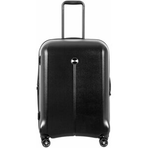 Чемодан Verage GM20075W24 black, поликарбонат, пластик, увеличение объема, опорные ножки на боковой стенке, черный