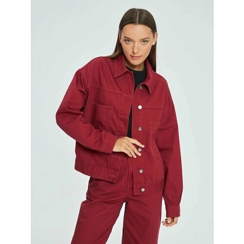 Джинсовая куртка Velocity, размер 4XL, бордовый