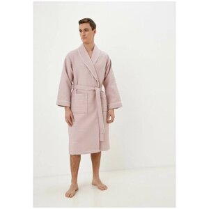 Халат Sofi De MarkO, длинный рукав, карманы, банный халат, пояс/ремень, размер L, розовый