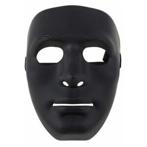 Карнавальная маска "Лицо", 19х16 см, цвет чёрный