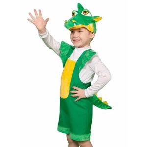 Карнавальный костюм "Дракончик зелёный" ткань плюш, детский, рост 92-122