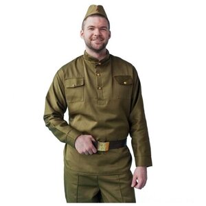 Карнавальный костюм «Солдат», пилотка, гимнастёрка, ремень, брюки, р. 42-44