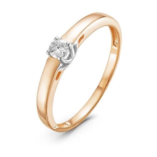 Кольцо помолвочное Diamant online, золото, 585 проба, бриллиант, размер 17, бесцветный