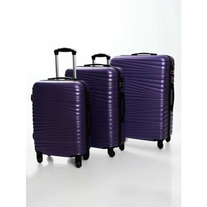 Комплект чемоданов Feybaul 31690, 3 шт., 90 л, размер S/M/L, фиолетовый