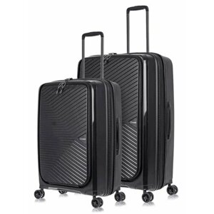Комплект чемоданов L'case Tokyo, 2 шт., 125 л, размер M/L, черный