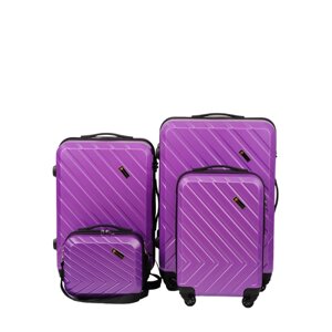 Комплект чемоданов Sun Voyage, 4 шт., размер S/M/L, фиолетовый