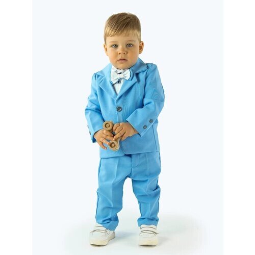 Комплект одежды Chadolls, рубашка и брюки, нарядный стиль, размер 98, голубой