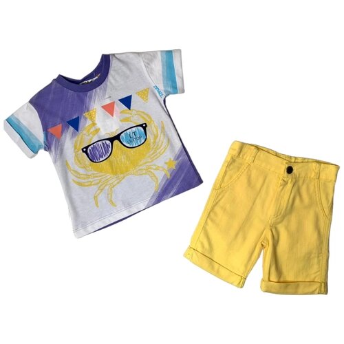 Комплект одежды Lilitop для мальчиков, повседневный стиль, размер 92, фиолетовый, желтый