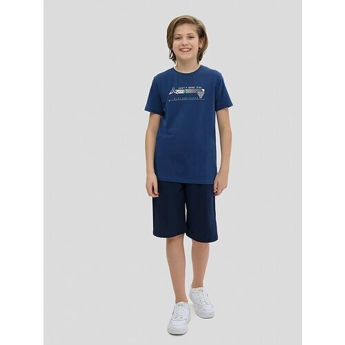 Комплект одежды VITACCI, футболка и шорты, повседневный стиль, размер 134-140 (9/10), синий