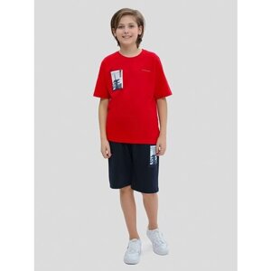 Комплект одежды VITACCI, футболка и шорты, повседневный стиль, размер 164-170, красный