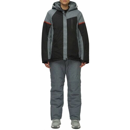 Комплект с брюками для сноубординга, зимний, силуэт полуприлегающий, утепленный, водонепроницаемый, размер 58, черный