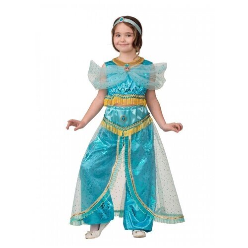 Костюм Принцесса Жасмин принт детский Батик 26 (104 см) (топ, шаровары, ожерелье, лента на голову, брошь - 3шт)