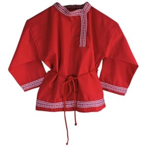 Красная косоворотка для мальчика (ткань хб на рост 98-110 см)